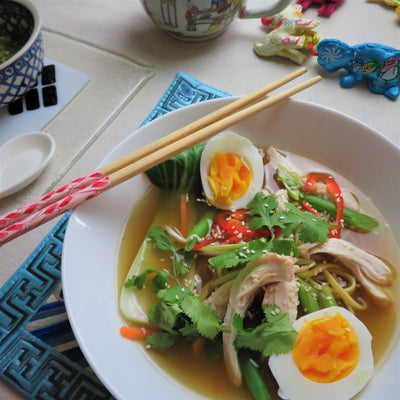 Chilli & Honey Asian poached Chicken Noodle Bowl