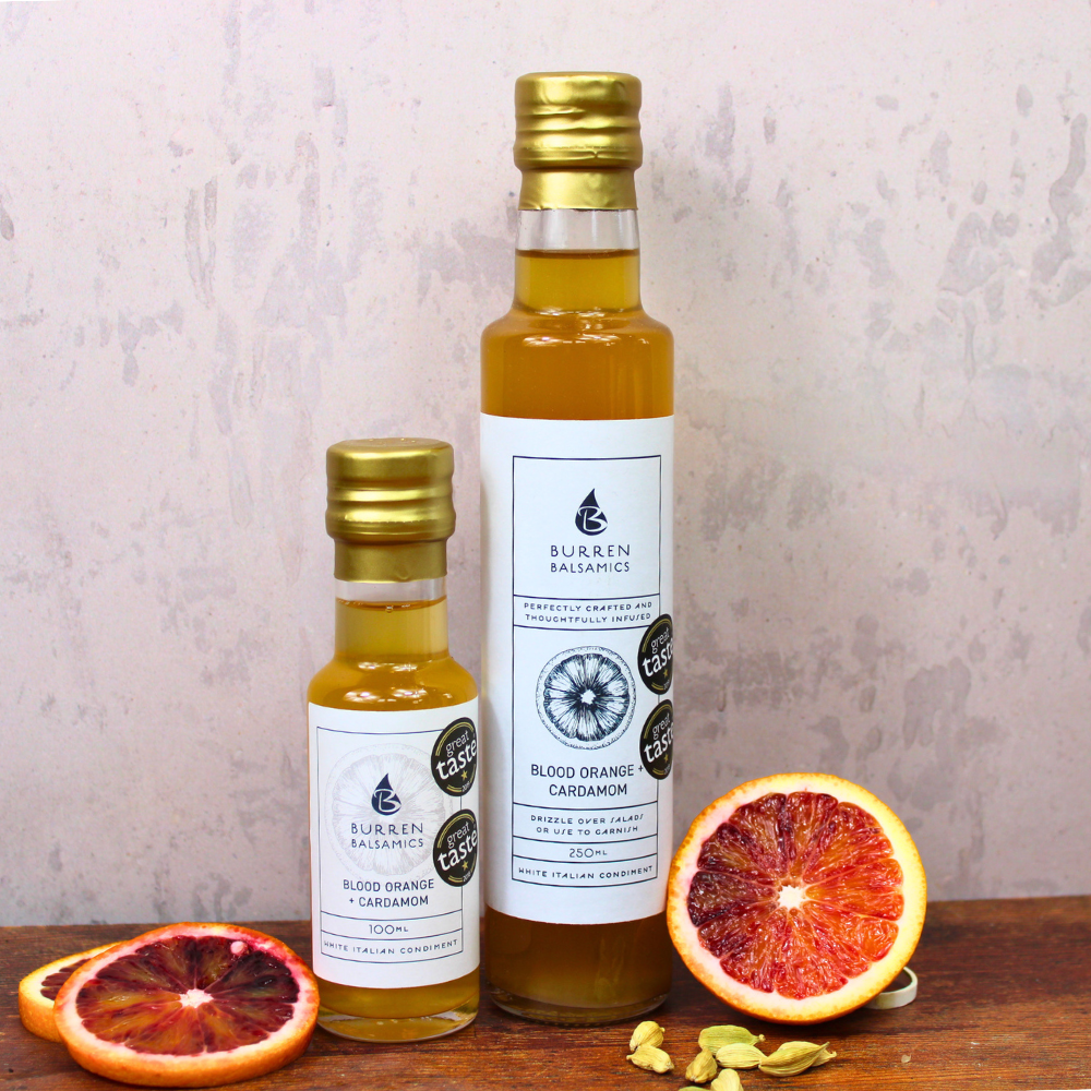 strapless open back dress Blood Orange + Cardamon infused white balsamic vinegar