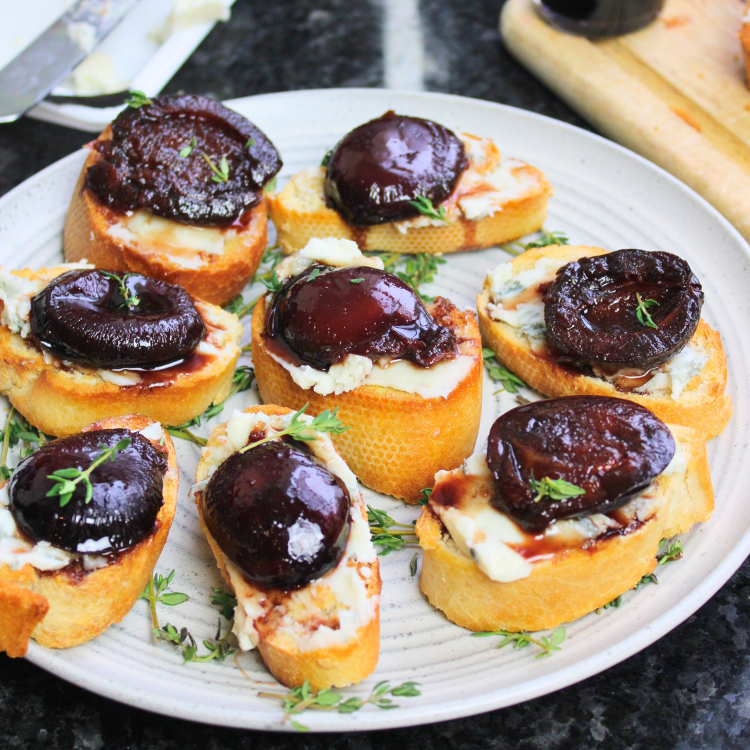 Balsamic Plums and Gorgonzola