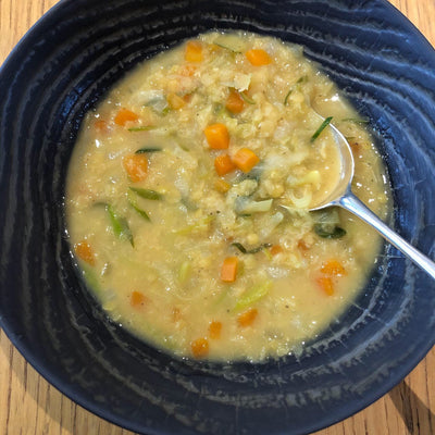 Red Lentil, Carrot and Orange Soup with Blood Orange and Cardamom balsamic vinegar