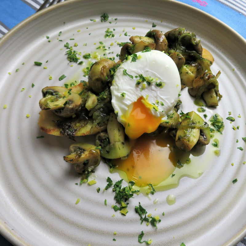 Wild Garlic Butter Mushrooms & Poached Egg