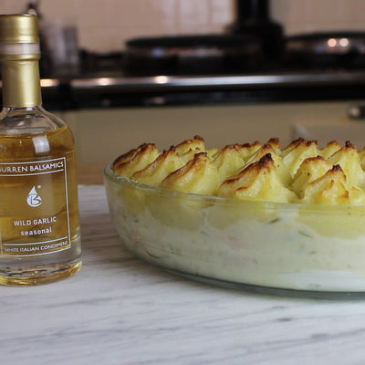 Seafood Pie with Wild Garlic White Balsamic Vinegar of Modena