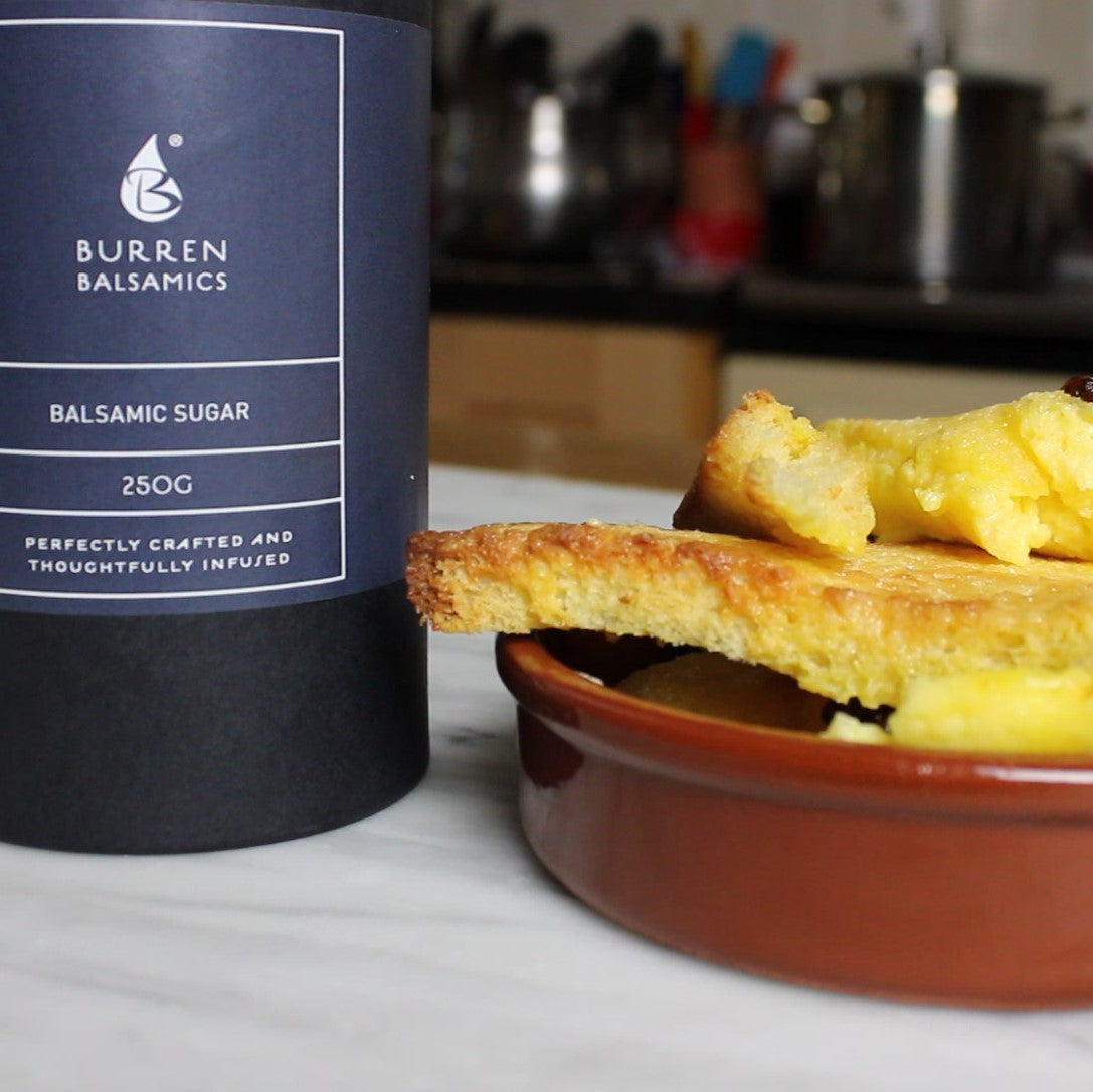 Brioche Bread and Butter Pudding with Balsamic Sugar