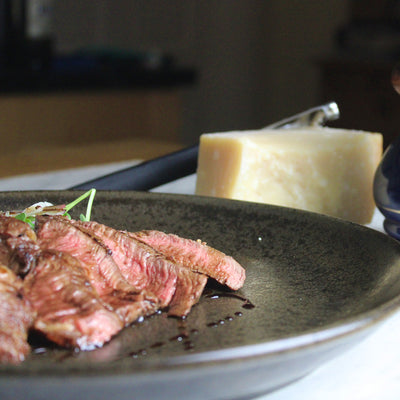 Barbequed Dry Aged Ribeye Tagliatta with Burren Balsamics Grande Reserve Balsamic Vinegar of Modena