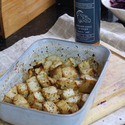 Herb roasted celeriac