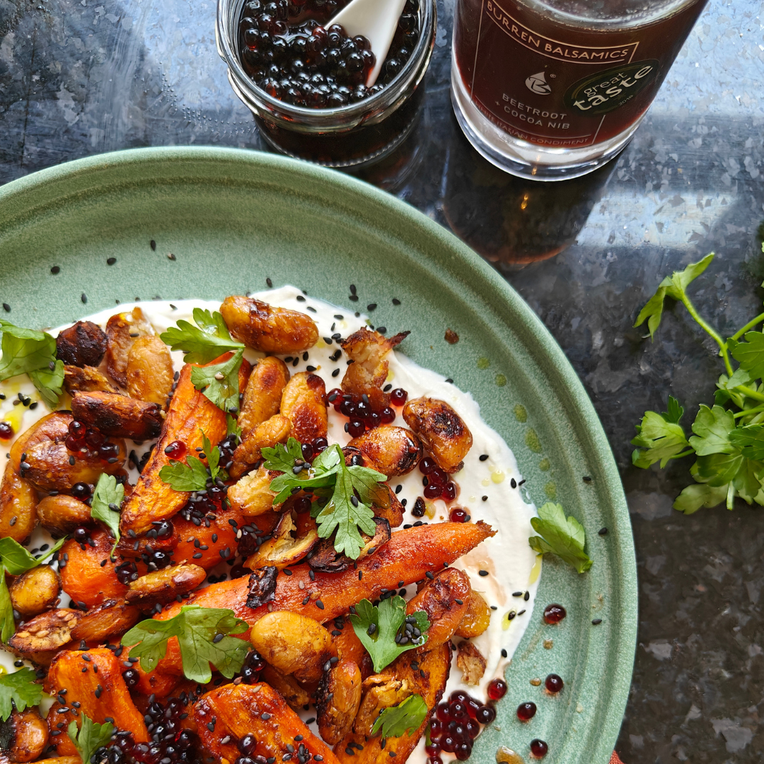 Roasted Balsamic Carrots & Butter Beans