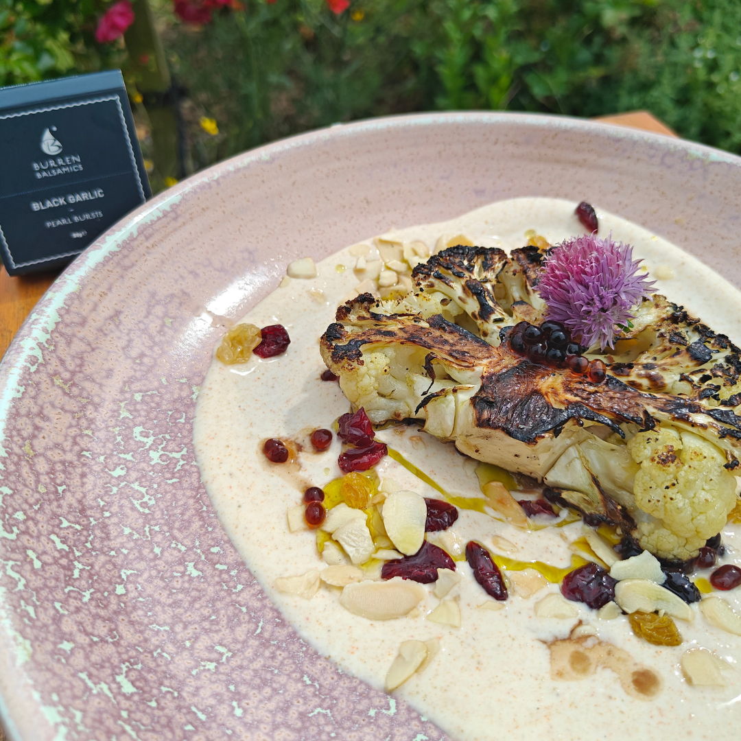 Cauliflower Steak, Spiced Yoghurt & Stone Fruits