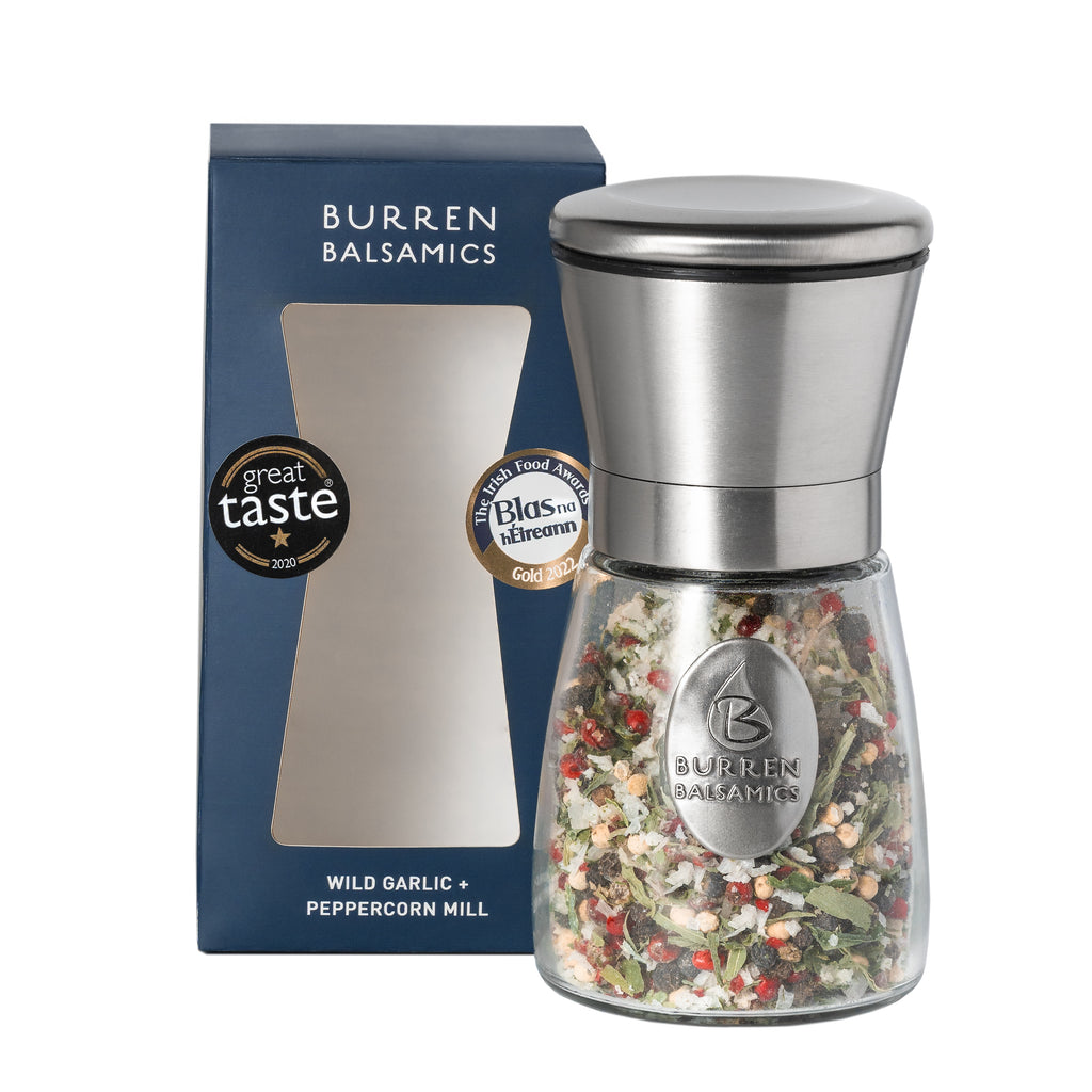 Wild Garlic, Salt and Peppercorn Mill