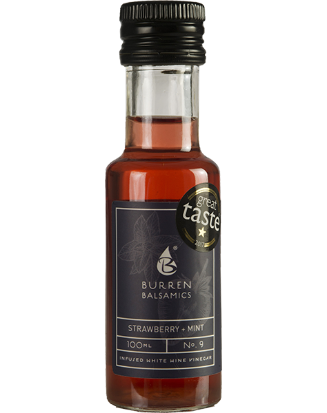 strawberry and mint infused white wine vinegar